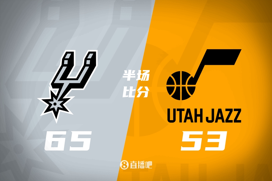 开云体育-马刺半场5人上双&amp;65-53领先爵士 文班填满数据栏 乔治14分